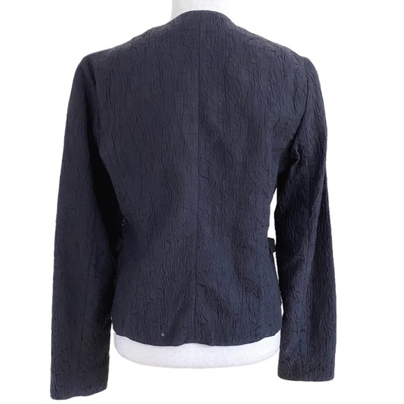 MARNI GIMAN SUMMER 2013 SILK BLEND CHARCOAL DARK GREY TEXTURED COLLARLESS BLAZER - Picture 3 of 10